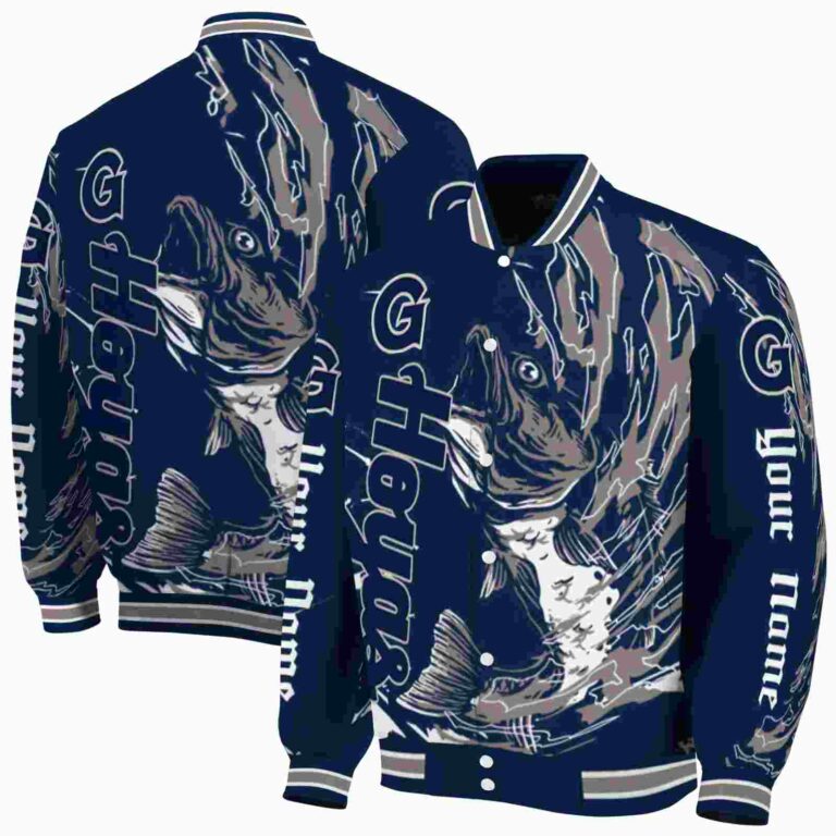 personalized georgetown hoyas fishing passion blue white jacket fashion forward