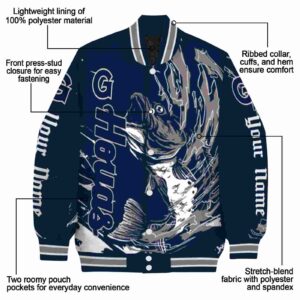 personalized georgetown hoyas fishing passion blue white jacket new arrival