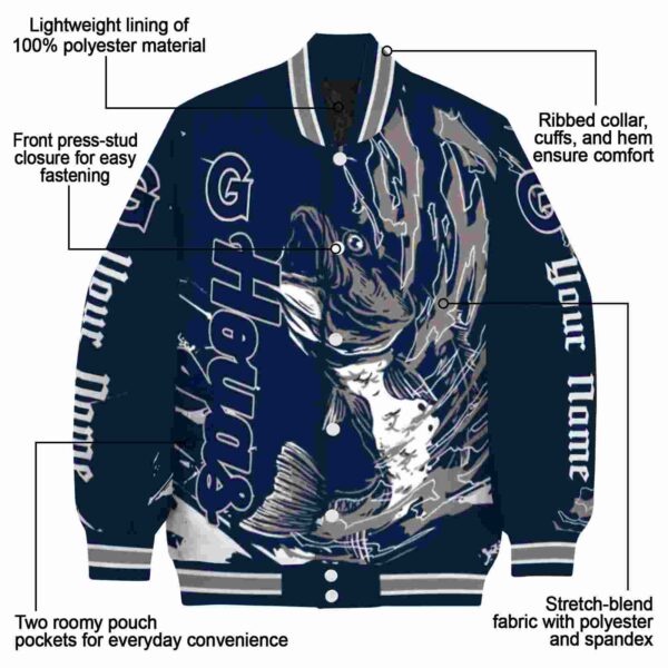 personalized georgetown hoyas fishing passion blue white jacket new arrival