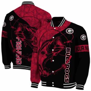 personalized georgia bulldogs fishing rod black jacket fashion forward