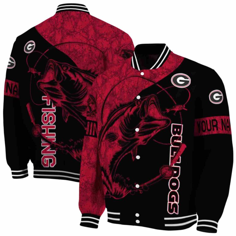 personalized georgia bulldogs fishing rod black jacket fashion forward