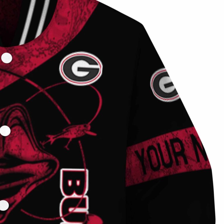 personalized georgia bulldogs fishing rod black jacket premium grade