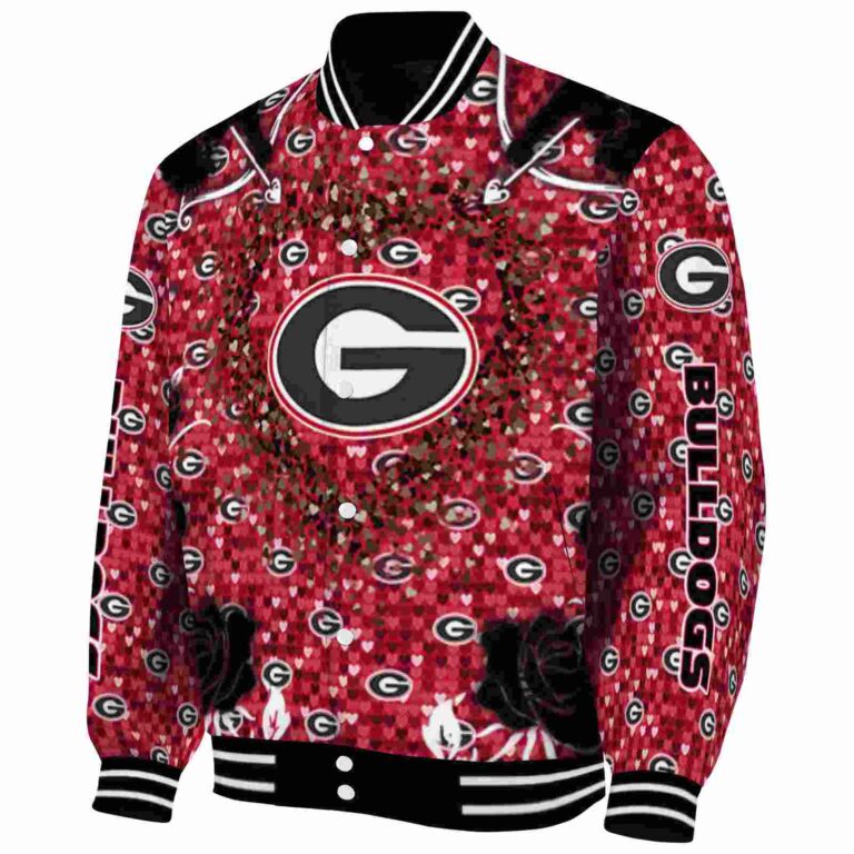 personalized georgia bulldogs heart explosion red jacket best selling