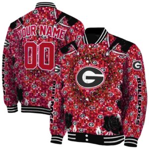 personalized georgia bulldogs heart explosion red jacket fashion forward