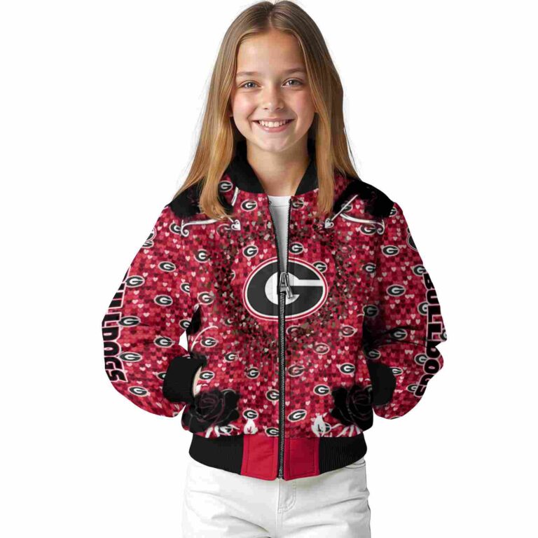 personalized georgia bulldogs heart explosion red jacket top rated