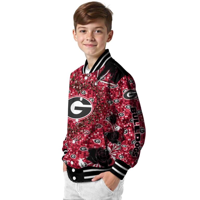 personalized georgia bulldogs heart explosion red jacket trendy