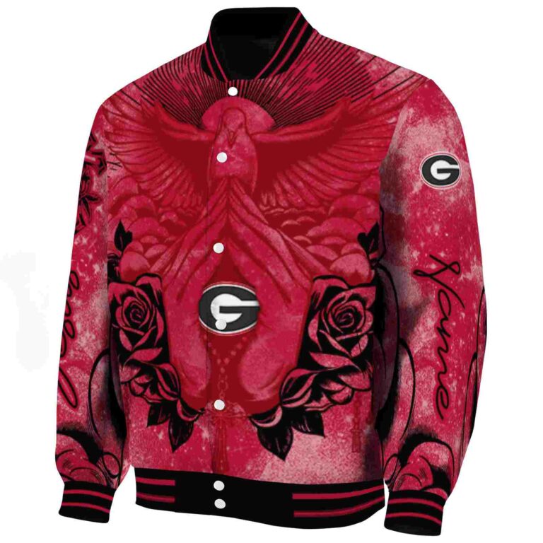 personalized georgia bulldogs praying hands red jacket best selling