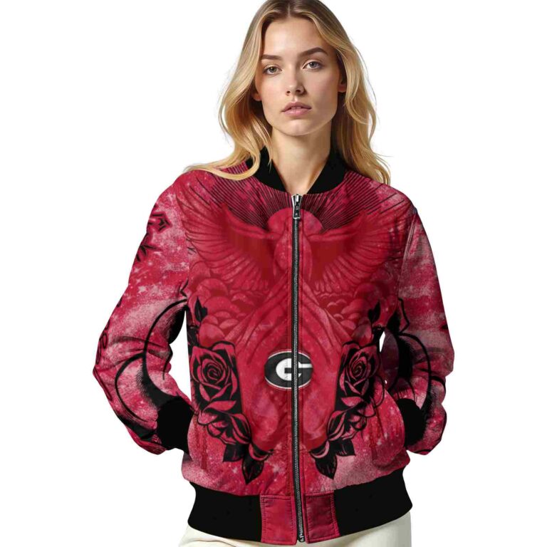 personalized georgia bulldogs praying hands red jacket latest model