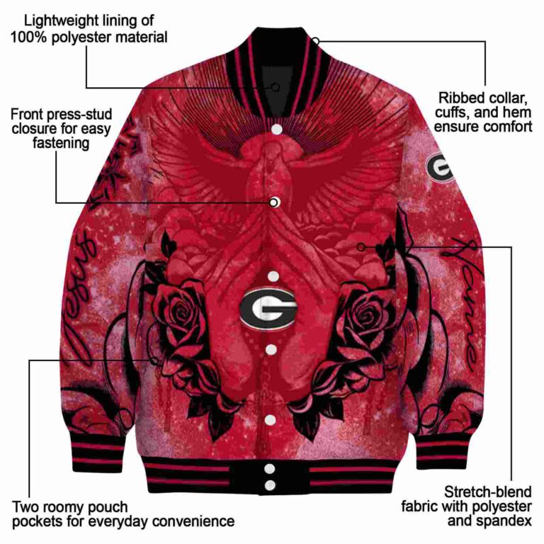 personalized georgia bulldogs praying hands red jacket new arrival