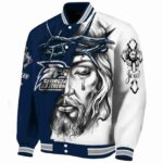 personalized georgia southern eagles jesus tears blue white jacket best selling