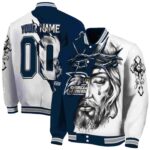 personalized georgia southern eagles jesus tears blue white jacket best selling