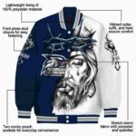 personalized georgia southern eagles jesus tears blue white jacket best selling