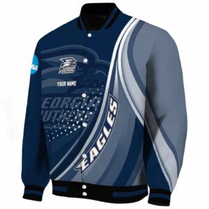 personalized georgia southern eagles wave patterns blue jacket best selling
