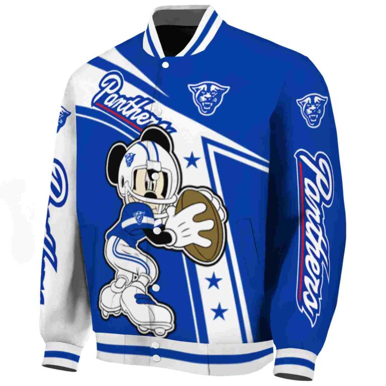 personalized georgia state panthers mickey football blue white jacket best selling