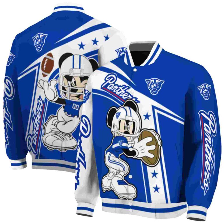personalized georgia state panthers mickey football blue white jacket fashion forward