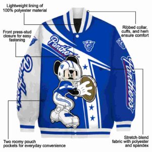 personalized georgia state panthers mickey football blue white jacket new arrival