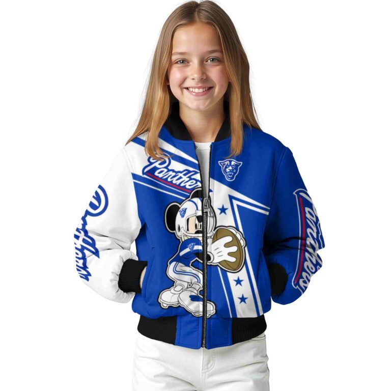 personalized georgia state panthers mickey football blue white jacket top rated