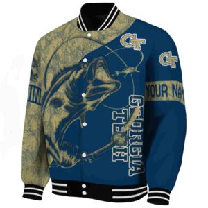 personalized georgia tech yellow jackets fishing rod blue jacket best selling
