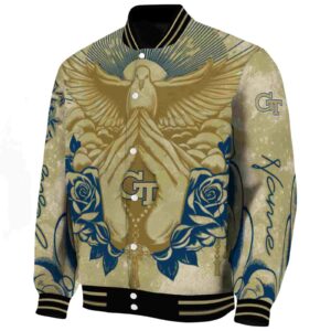 personalized georgia tech yellow jackets praying hands gold jacket best selling