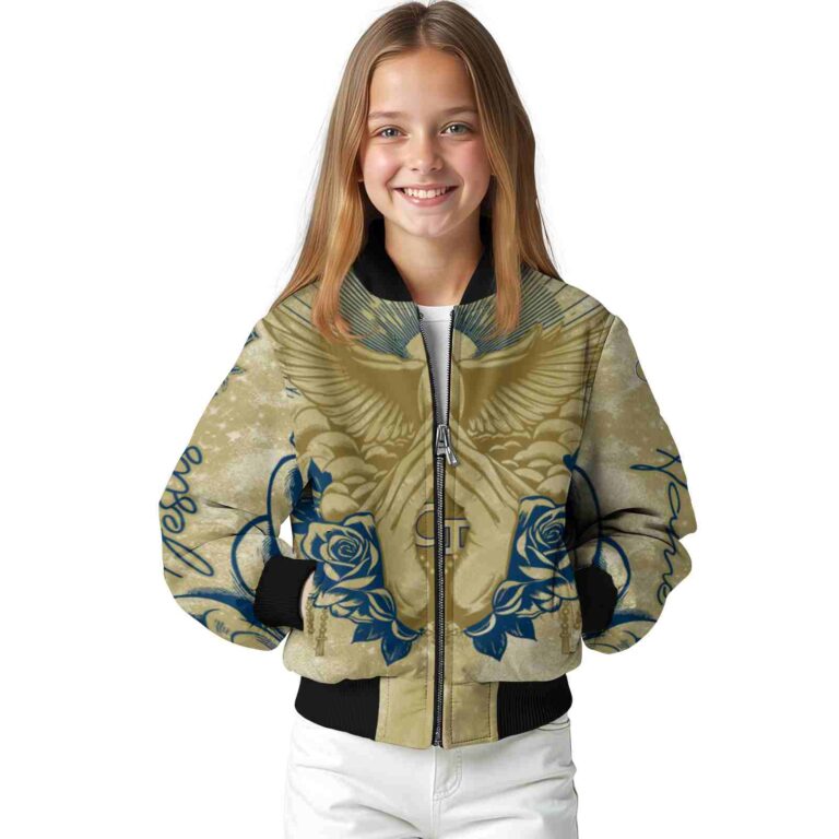 personalized georgia tech yellow jackets praying hands gold jacket top rated