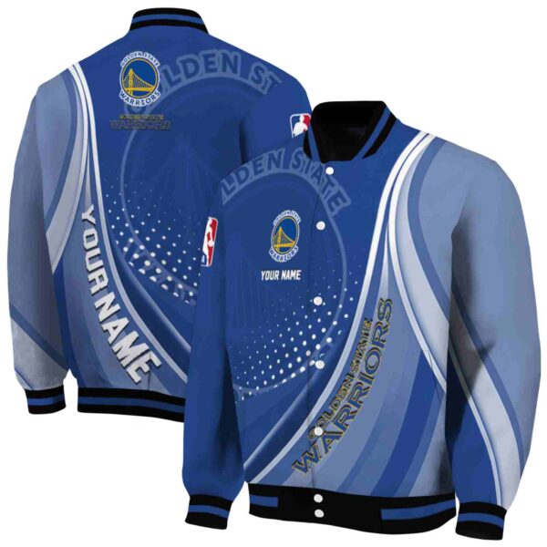 personalized golden state warriors wave patterns blue jacket fashion forward