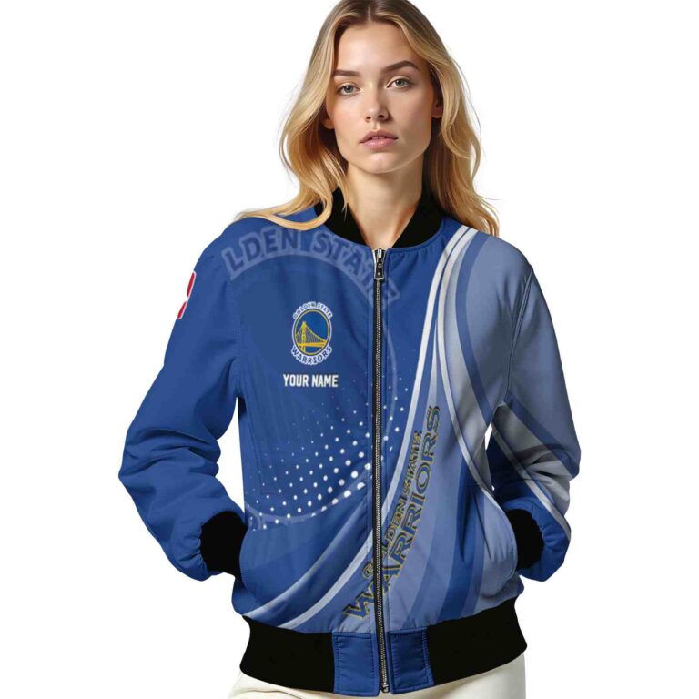 personalized golden state warriors wave patterns blue jacket latest model