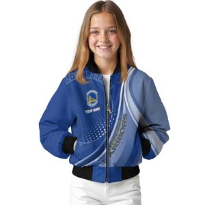 personalized golden state warriors wave patterns blue jacket top rated