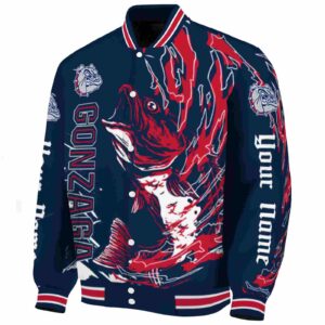 personalized gonzaga bulldogs fishing passion blue white jacket best selling