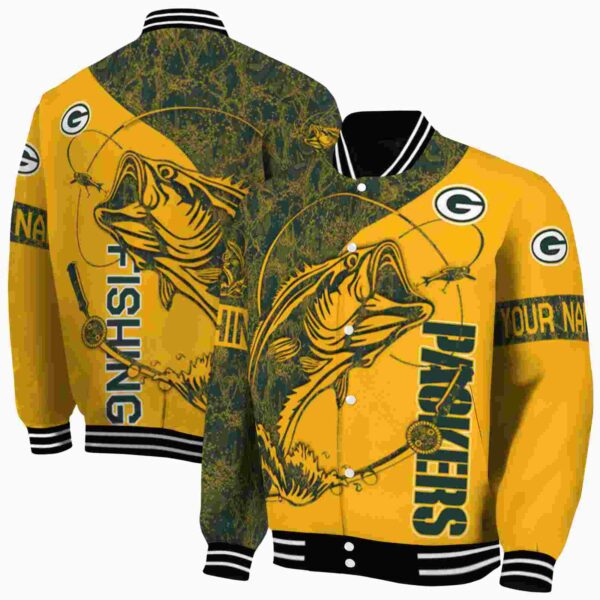 personalized green bay packers fishing rod gold jacket fashion forward