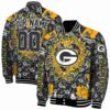 personalized green bay packers heart explosion green jacket fashion forward
