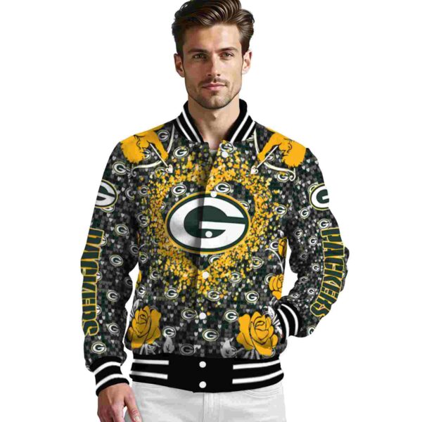 personalized green bay packers heart explosion green jacket high quality