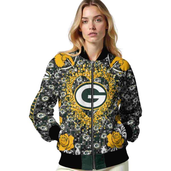personalized green bay packers heart explosion green jacket latest model