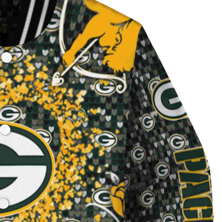 personalized green bay packers heart explosion green jacket premium grade