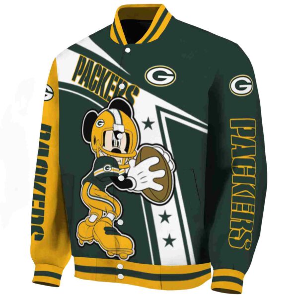 personalized green bay packers mickey football green white jacket best selling