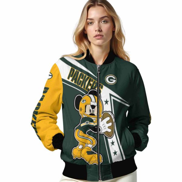 personalized green bay packers mickey football green white jacket latest model