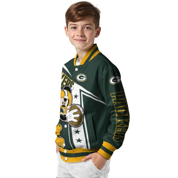 personalized green bay packers mickey football green white jacket trendy