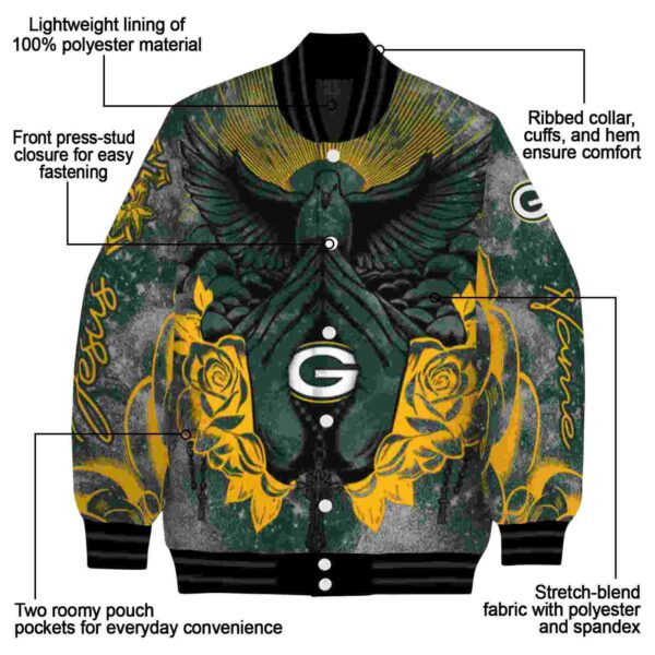personalized green bay packers praying hands green jacket new arrival
