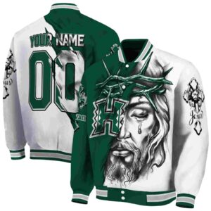 personalized hawaii rainbow warriors jesus tears green white jacket fashion forward