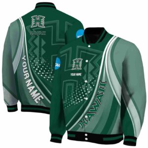 personalized hawaii rainbow warriors wave patterns green jacket fashion forward