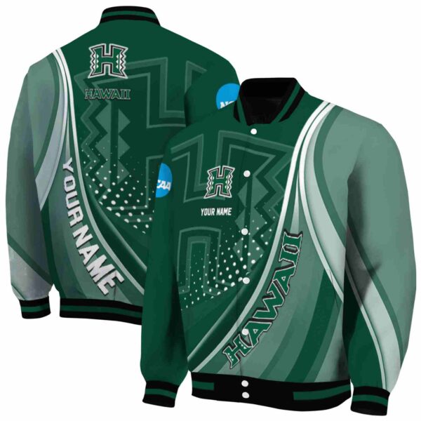 personalized hawaii rainbow warriors wave patterns green jacket fashion forward