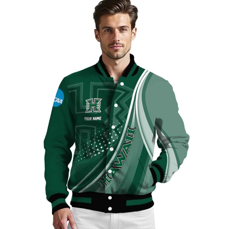 personalized hawaii rainbow warriors wave patterns green jacket high quality
