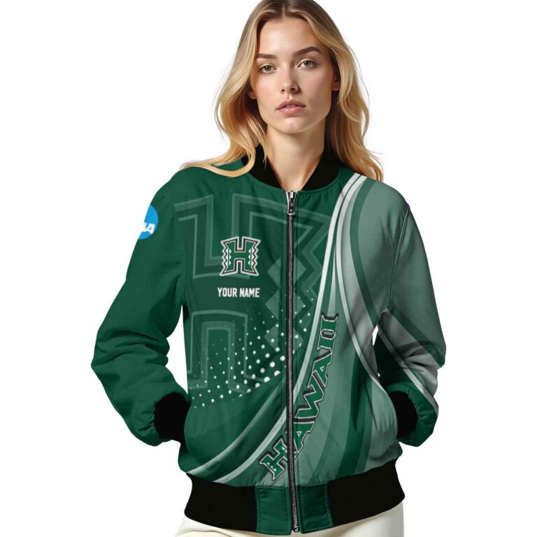 personalized hawaii rainbow warriors wave patterns green jacket latest model