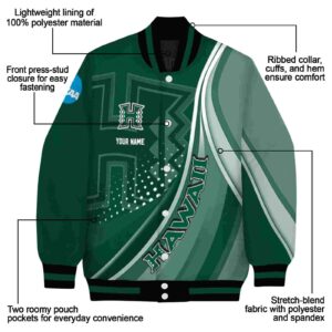 personalized hawaii rainbow warriors wave patterns green jacket new arrival