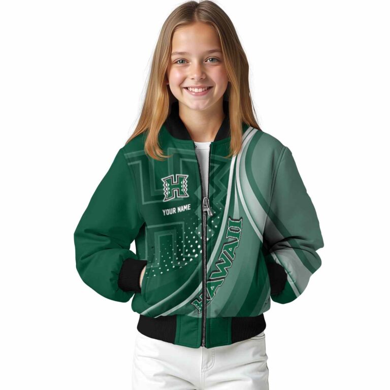 personalized hawaii rainbow warriors wave patterns green jacket top rated