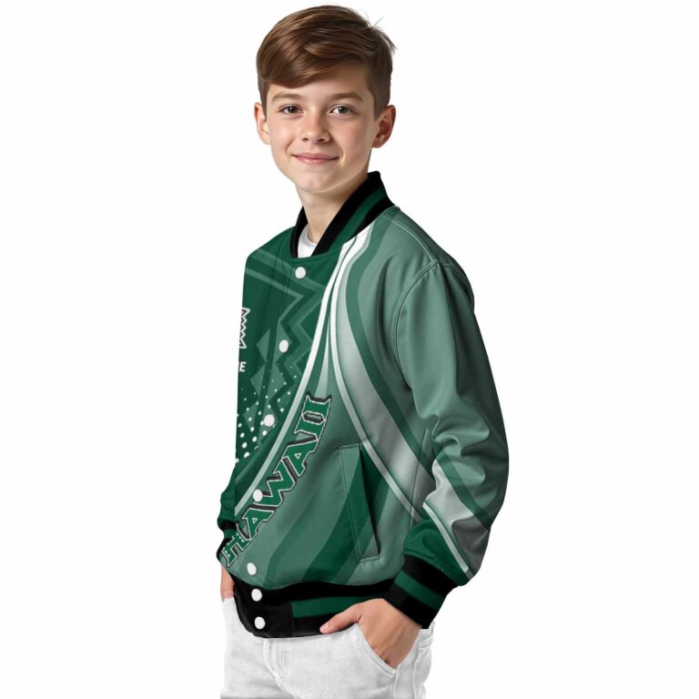 personalized hawaii rainbow warriors wave patterns green jacket trendy