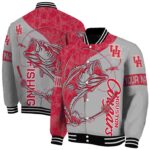 personalized houston cougars fishing rod gray jacket best selling
