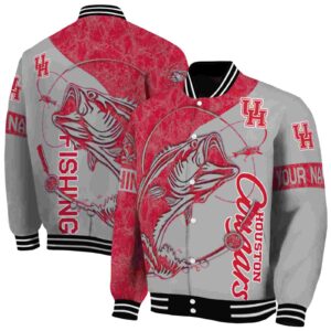 personalized houston cougars fishing rod gray jacket fashion forward