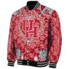 personalized houston cougars heart explosion red jacket best selling