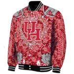 personalized houston cougars heart explosion red jacket best selling