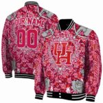 personalized houston cougars heart explosion red jacket best selling